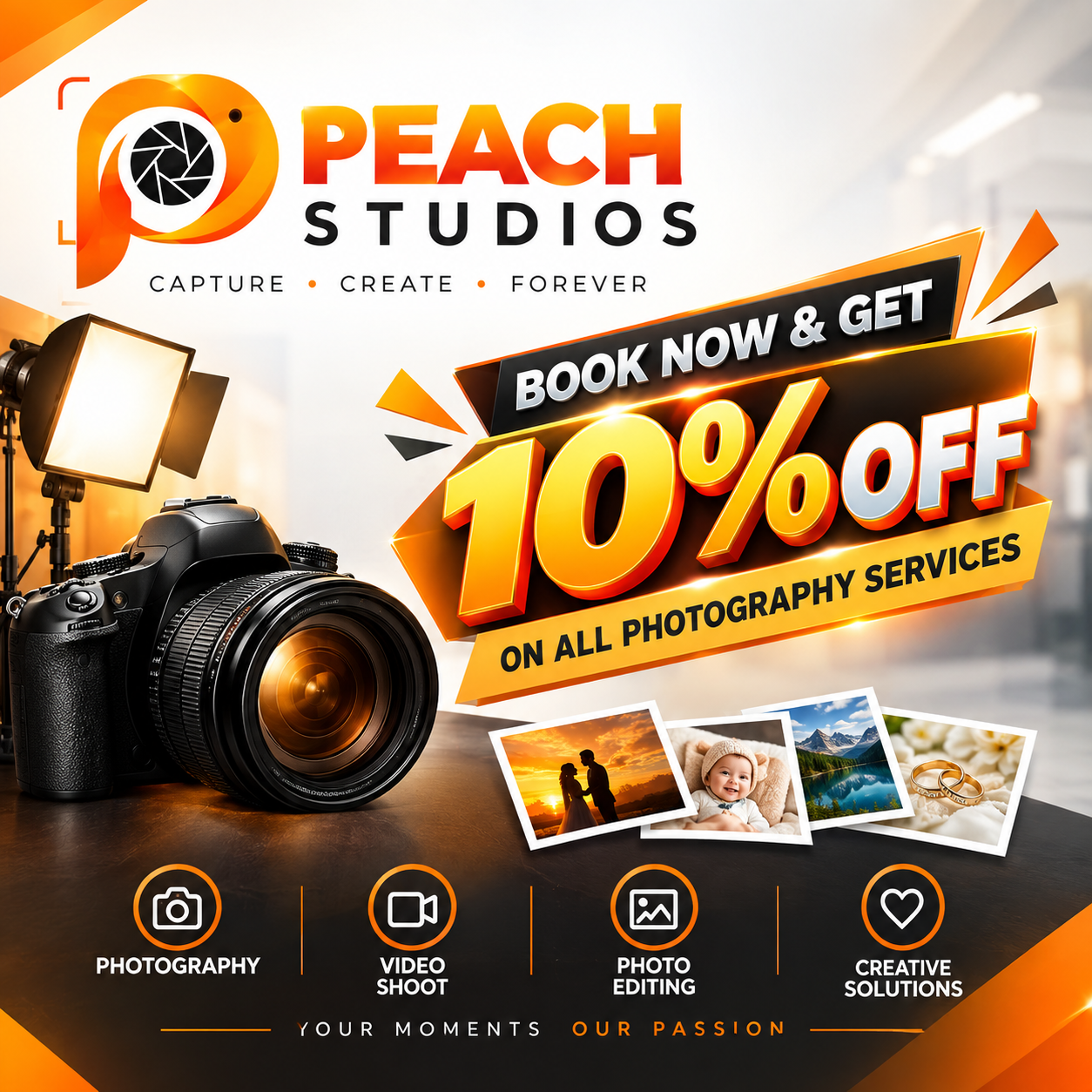 Peach Studios 10% OFF — Photography Services